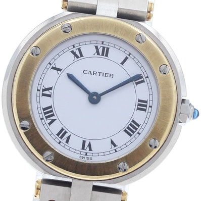 カルティエ サントスラウンドSM YGベゼル レディース 【中古】