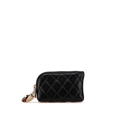 シャネル マトラッセ ココマーク ポルト ボヌール コインケース ブラック ラムスキン レディース CHANEL 【中古】