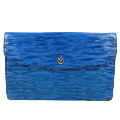 ルイヴィトン LOUIS VUITTON モンテーニュ27 モンテーニュ 27 M52655 エピ カバン フラップ クラッチバッグ セカンドバッグ エピレザー トレドブルー ブルー