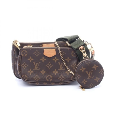 ルイ・ヴィトン LOUIS VUITTON ミュルティ ポシェットアクセソワール ショルダーバッグ バッグ PVCコーティングキャンバス レザー モノグラム レディース ブラウン系 / カーキ系 M44813 【中古】