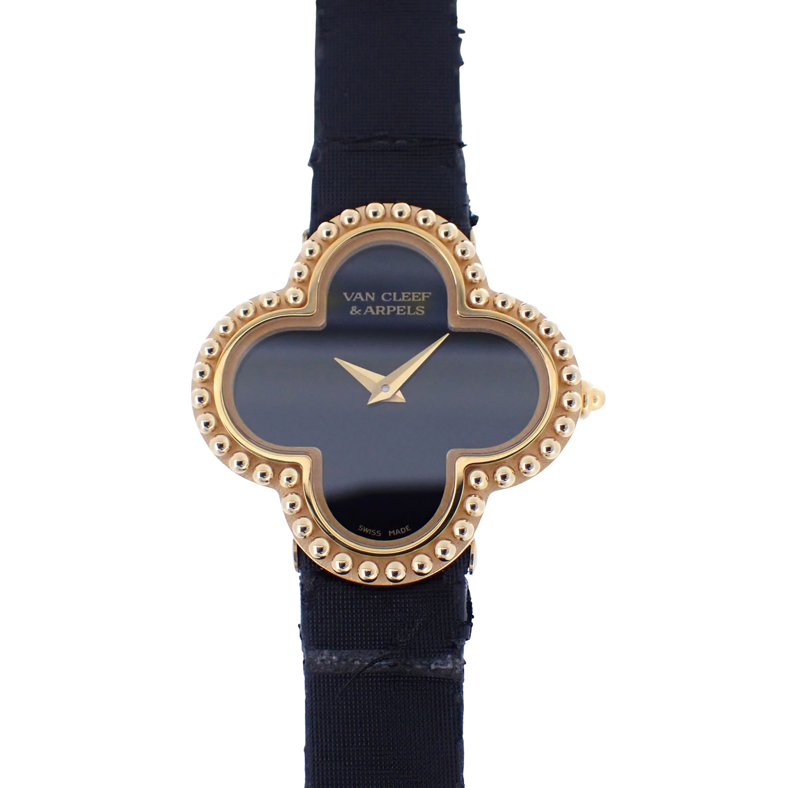 K18YG Van Cleef & Arpels ヴァンクリーフ&アーペル  アルハンブラ  136574  オニキス  レディース 腕時計