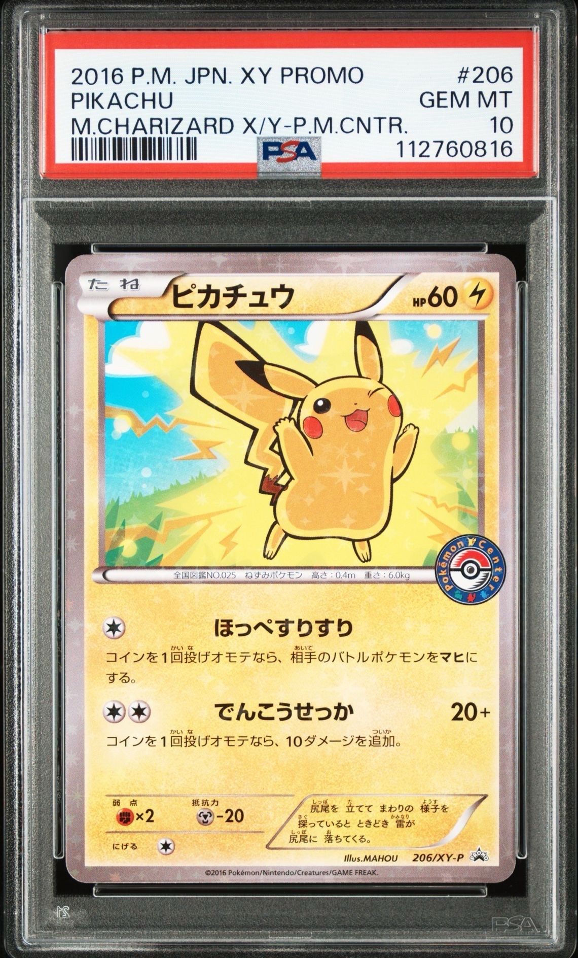 ピカチュウ P [XY-P 206](スペシャルBOX「メガリザードンXのポンチョを着たピカチュウ・メガリザードンYのポンチョを着たピカチュウ」)