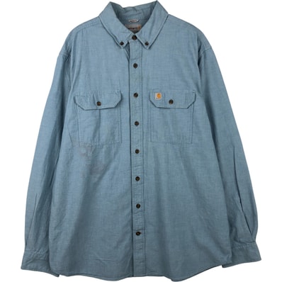 古着 カーハート Carhartt RELAXED FIT 長袖 ボタンダウン ワークシャツ メンズXL相当/eaa615282