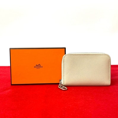 HERMES エルメス ジップアンドゴー レザー コインケース ホワイト
552-6