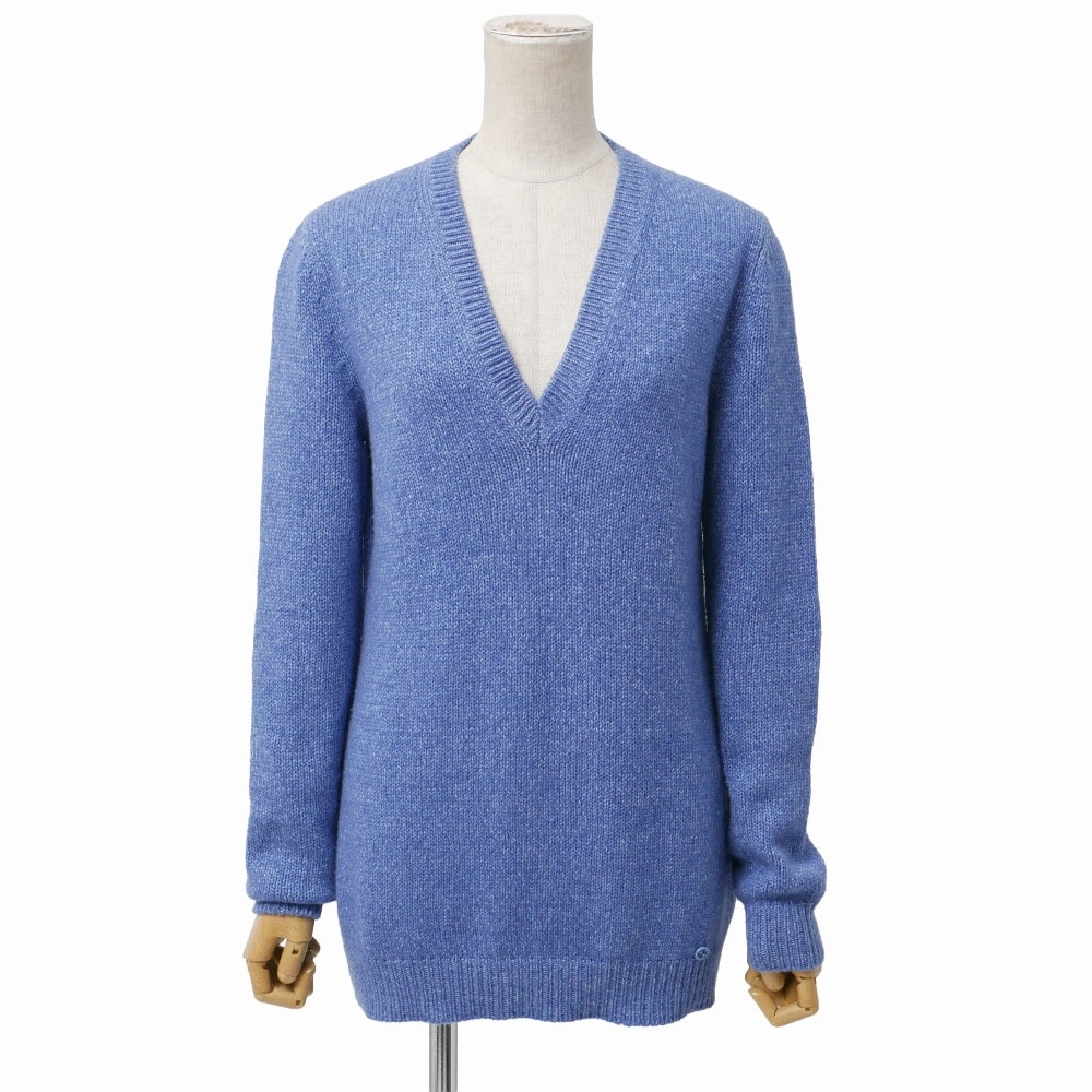 ■美品■GUCCI グッチ セーター サイズS Vネック ニット GGロゴ イタリア製 ブランド古着【中古】20260417/RA9079