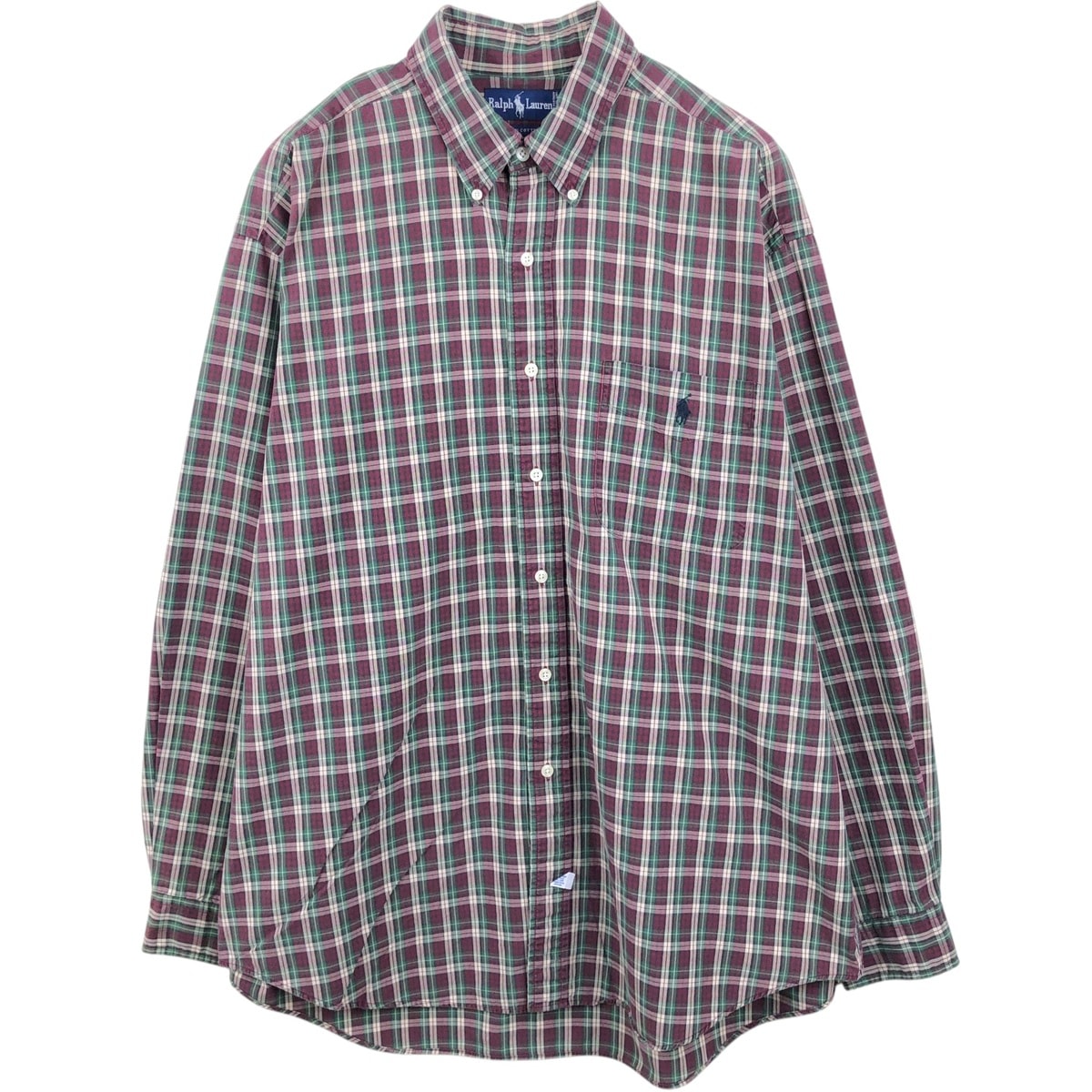 古着 ラルフローレン Ralph Lauren 長袖 ボタンダウンチェックシャツ メンズXL相当/eaa673624