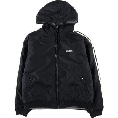 古着 80~90年代 アディダス adidas トレフォイルロゴ リバーシブル バックロゴ 中綿パーカー パファージャケット メンズL相当 ヴィンテージ/eaa604563