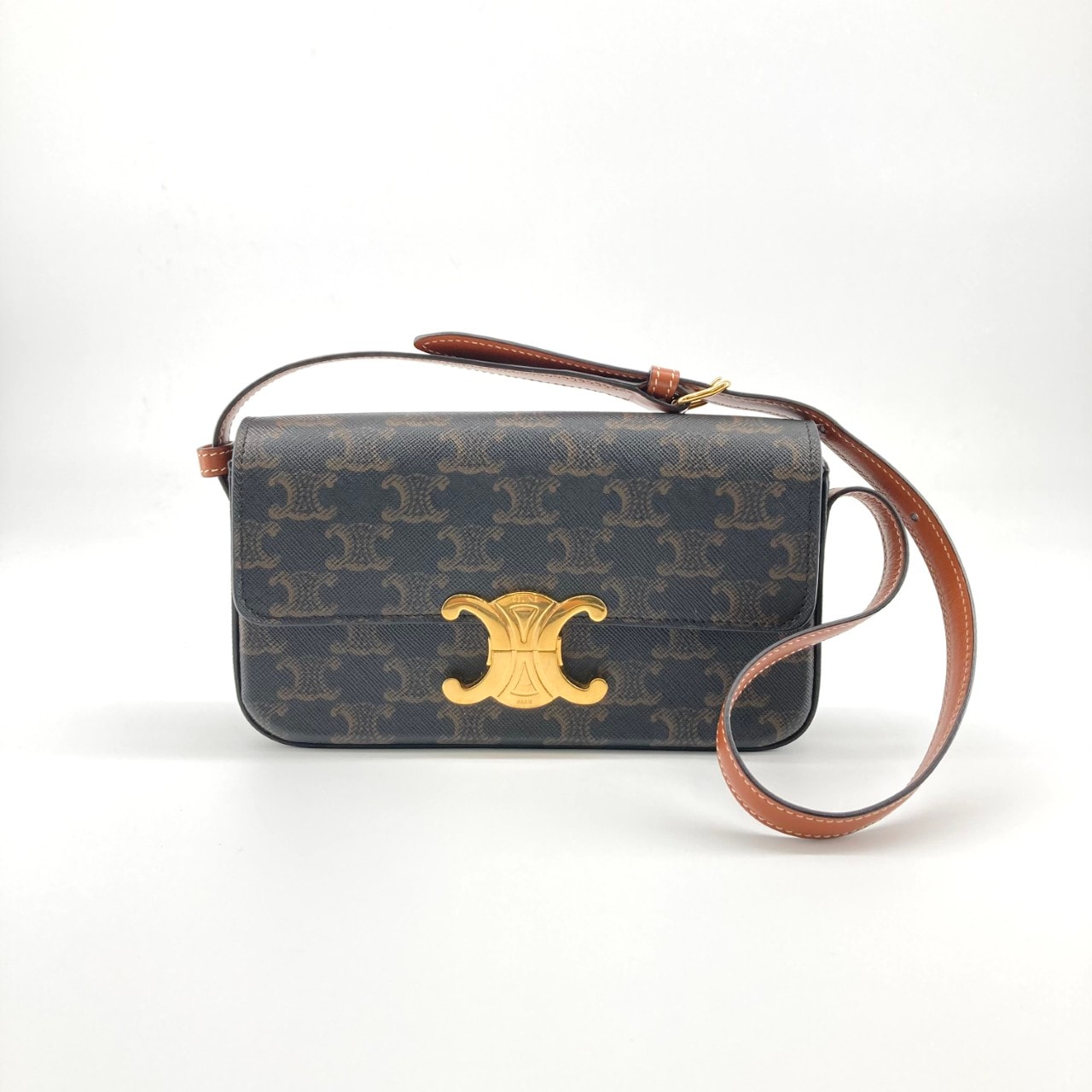 CELINE(セリーヌ) トリオンフ ゴールド金具 194142 ショルダーバッグ ブラウン