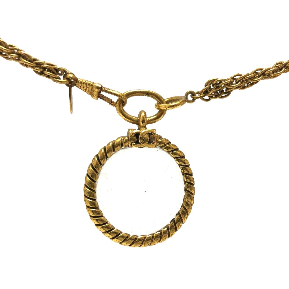 シャネル CHANEL ルーペ ヴィンテージ チェーン アクセサリー ネックレス メタル ゴールド