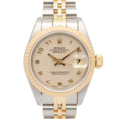 ロレックス ROLEX デイトジャスト R番 アイボリー コンピューター アラビア 腕時計 時計 K18(イエローゴールド) ステンレススチール レディース アイボリー系 / ゴールド系 / コンピューター/アラビア 69173 【中古】