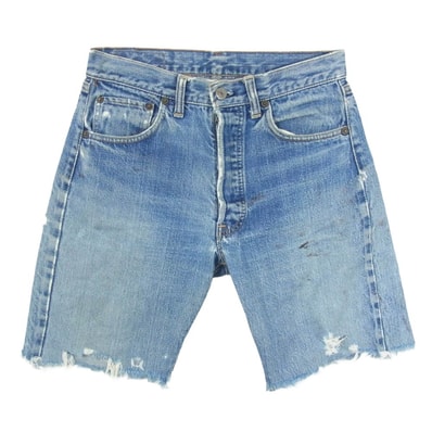 Levi's リーバイス ショートパンツ ヴィンテージ 501 66前期 BIGE ボタン裏6刻印 カットオフ デニム ショーツ ショートパンツ インディゴブルー系 サイズ表記無【中古】