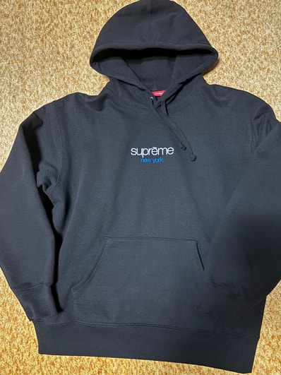 Supreme Classic Logo Shop Hooded Sweatshirt (New York) "Black"