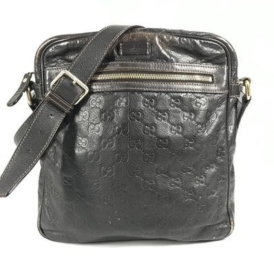 グッチ GUCCI グッチシマ GG 201448 カバン 斜め掛け ポシェット ショルダーバッグ シマレザー ブラウン