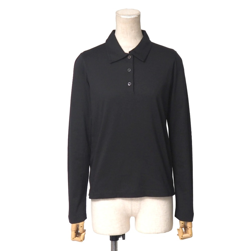 ■美品■2023年製■PRADA プラダ ポロシャツ サイズM 長袖 ハーフボタン コットン ブランド古着【中古】20260615/RA9827