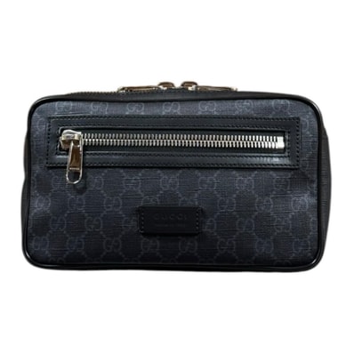 グッチ シェリーライン ボディバッグ GGスプリームキャンバス 474293 ブラック メンズ GUCCI 中古