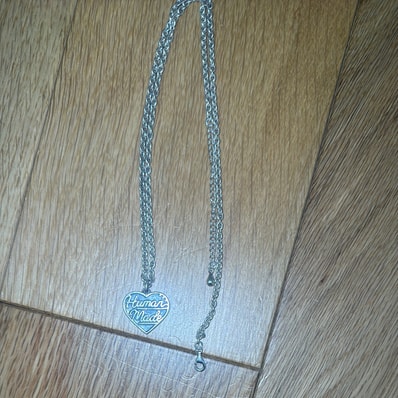 HUMAN MADE Heart Silver Necklace "Black"