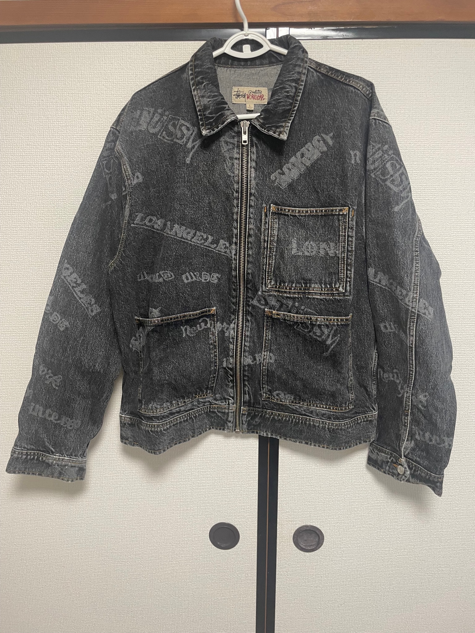 Stussy Worldwide Zip Work Jacket "Black"