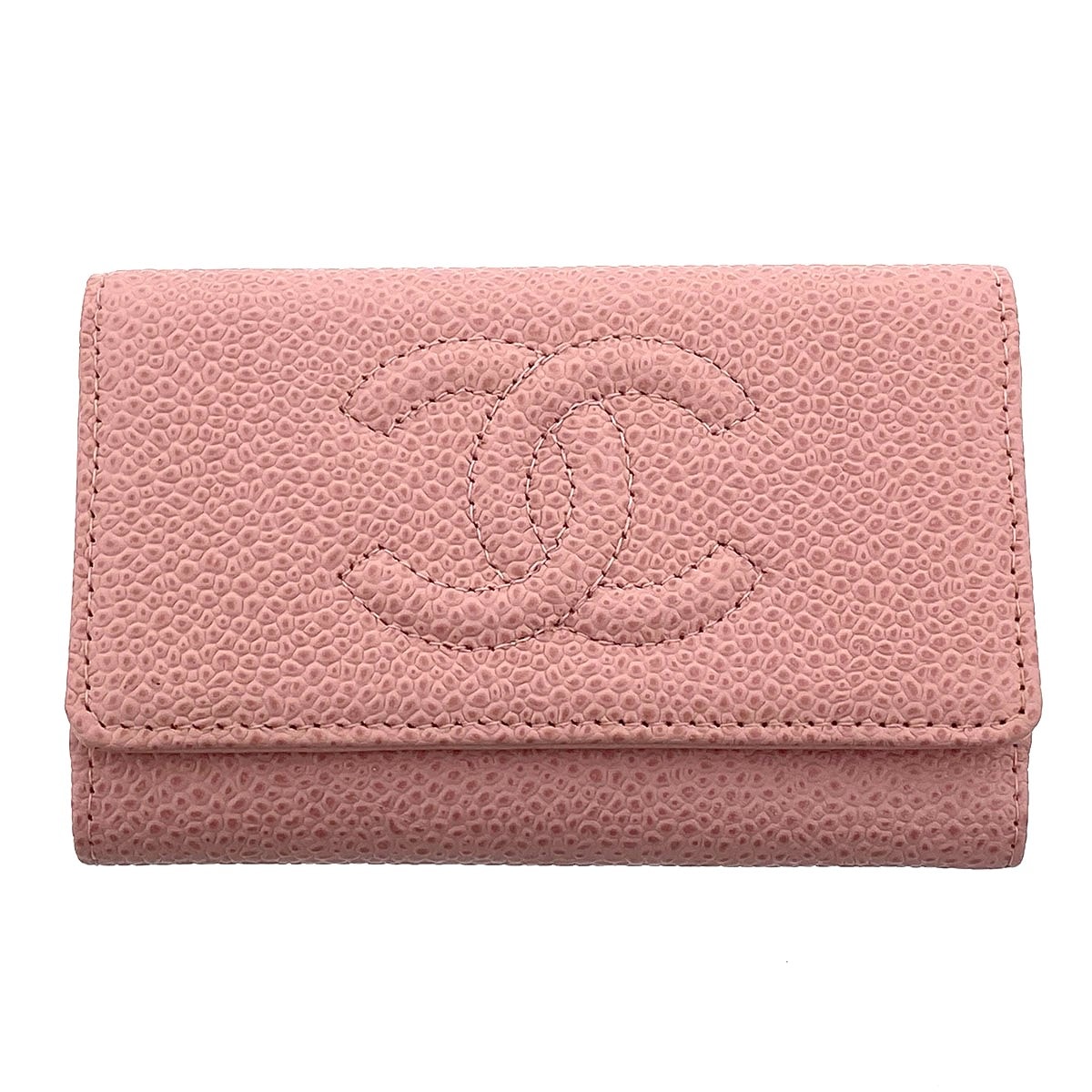 CHANEL シャネル 6連 キーケース ココマーク キーケース A13502 キャビアスキン ピンク ゴールド  レディース【中古】