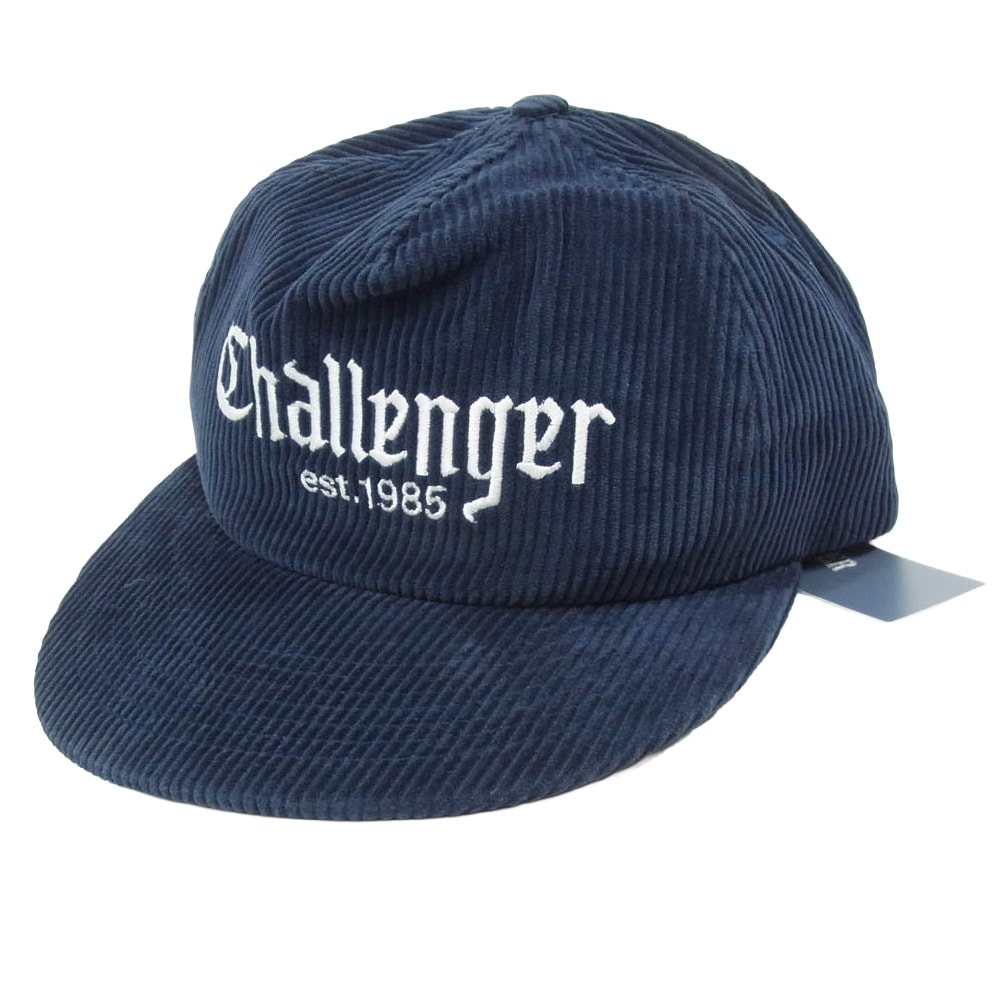 CHALLENGER チャレンジャー キャップ 26SS CLG-AC 026-012 CORDUROY CAP クラシックロゴ コーデュロイ キャップ ネイビー系 FREE【新古品】【未使用】【中古】