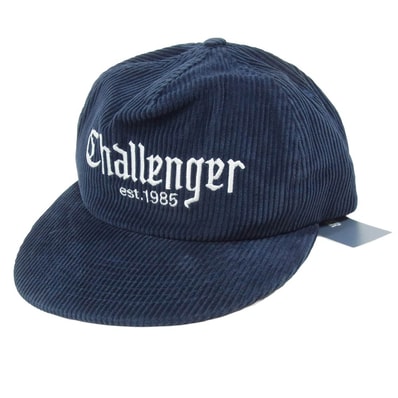 CHALLENGER チャレンジャー キャップ 26SS CLG-AC 026-012 CORDUROY CAP クラシックロゴ コーデュロイ キャップ ネイビー系 FREE【新古品】【未使用】【中古】