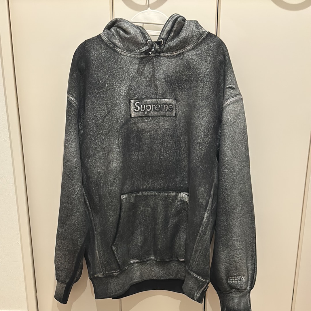 Supreme x MM6 Maison Margiela Foil Box Logo Hooded Sweatshirt "Black"