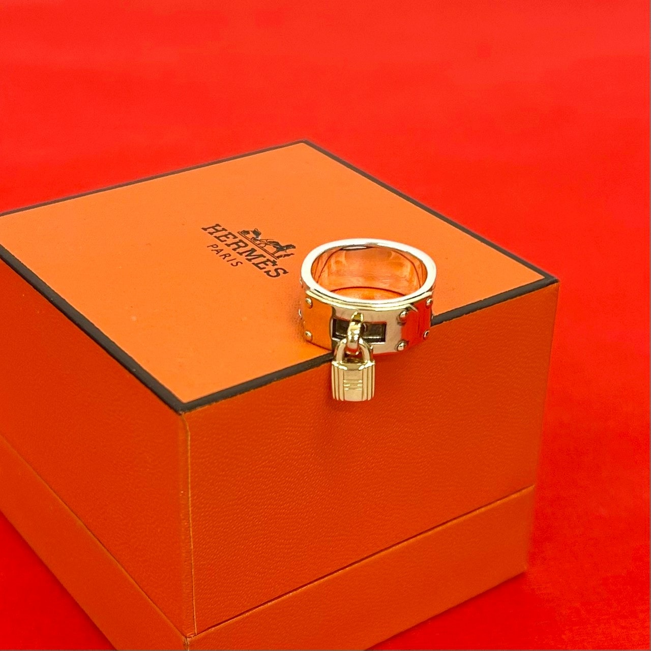 HERMES エルメス ケリー リング シルバー925 K18ゴールド リング・指輪 8号 シルバー
 70555