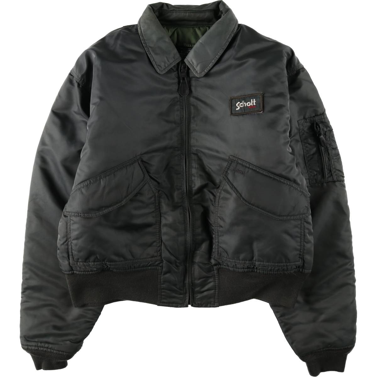 古着 民間品 ショット SCHOTT CWU-Rタイプ 中綿入り ミリタリー フライトジャケット LARGE メンズL相当/eaa598977