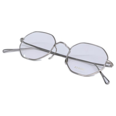 アヤメ 【美品】OCTA オクタ デモレンズ チタニウム オクタゴンシェイプ アイウェア 47□23
