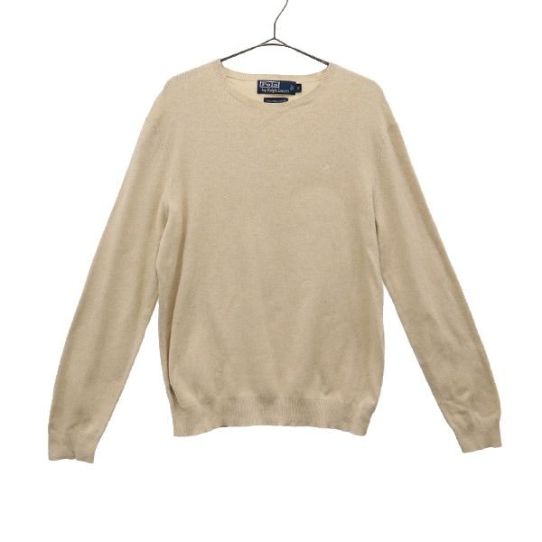 Polo by Ralph Lauren ポロバイラルフローレン 刺繍 長袖 セーター S ベージュ ニット