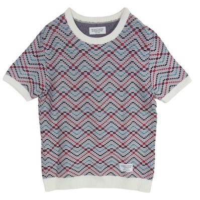 WACKO MARIA ワコマリア 14SS 14SS-KNT-36 半袖 コットン サマーニット マルチカラー系 M【美品】【中古】