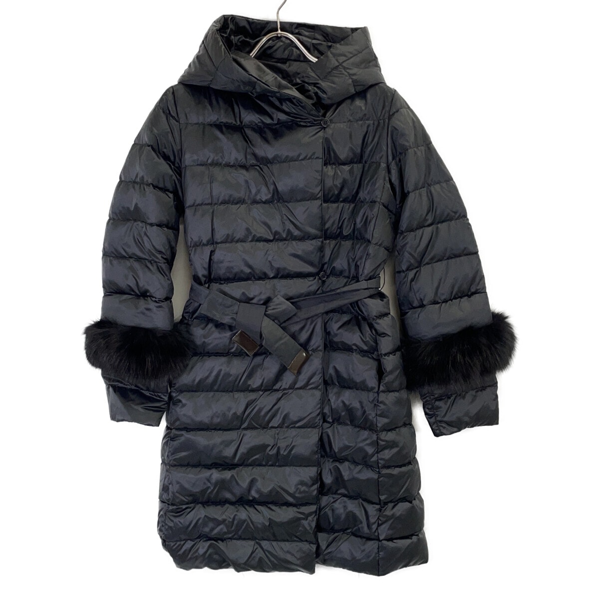 マックスマーラ 21年 949611166 THE CUBE ブラック NOVEF リバーシブル ダウンコート 38
