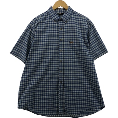 古着 カーハート Carhartt チェック柄 ボタンダウン 半袖 ワークシャツ メンズXXL相当/eaa566222