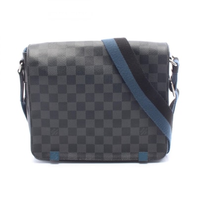 ルイ・ヴィトン LOUIS VUITTON ディストリクトPM NM ショルダーバッグ バッグ PVCコーティングキャンバス レザー ダミエ・グラフィット メンズ ブラック系 N42404 【中古】