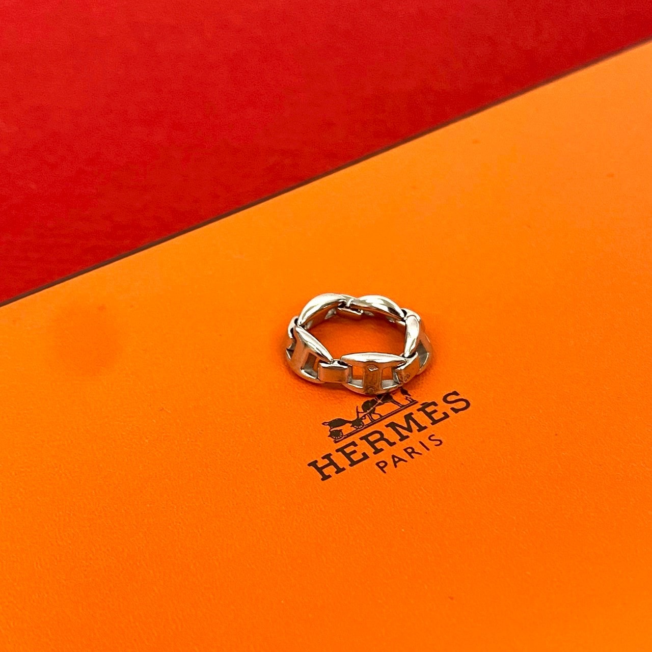 HERMES エルメス カシオペア K18ホワイトゴールド リング・指輪 6号 シルバー
 90400