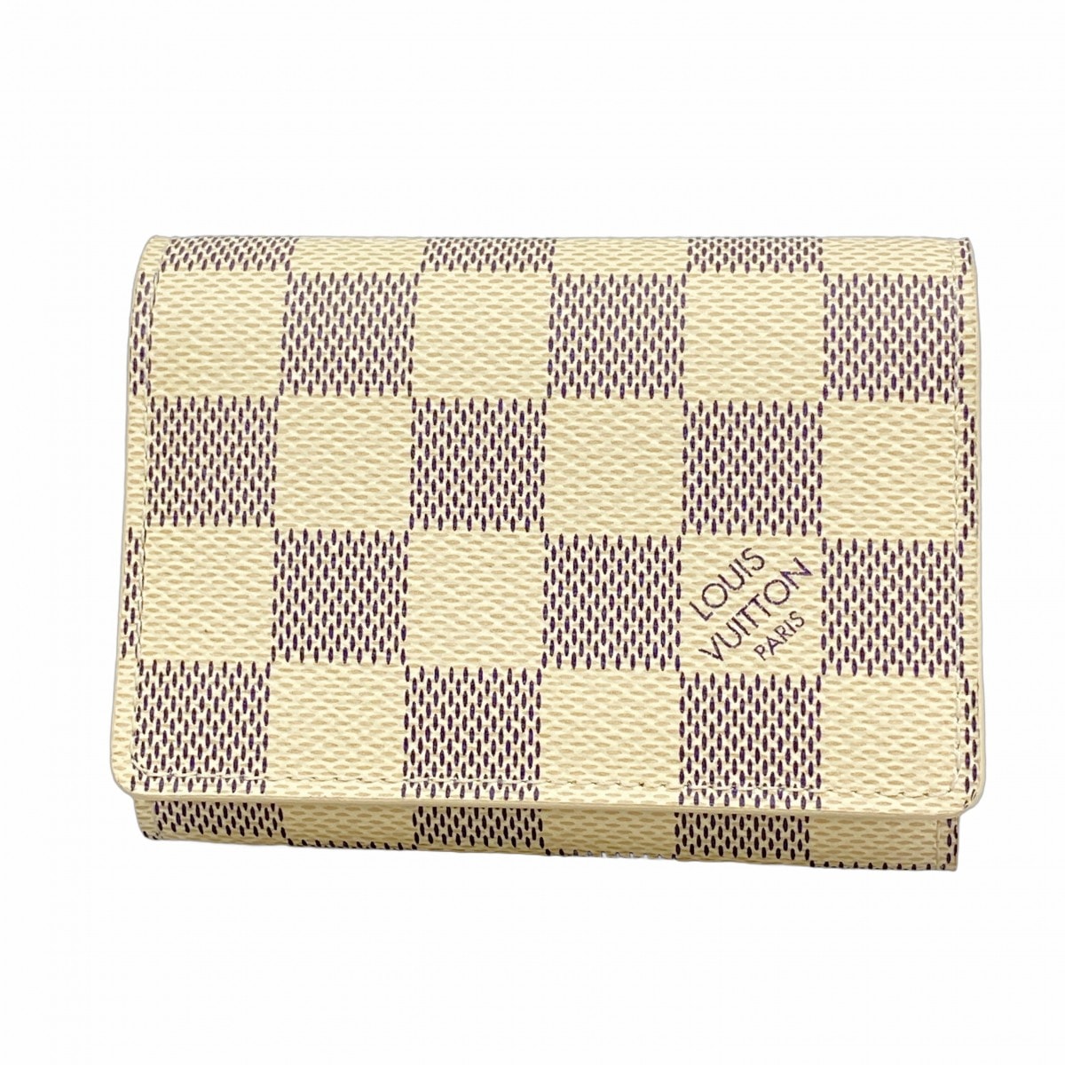 【6cd5586-k】ルイヴィトン カードケース ダミエ・アズール アンヴェロップカルトドゥヴィジット N61746 ホワイト【中古】メンズ レディース ユニセックス