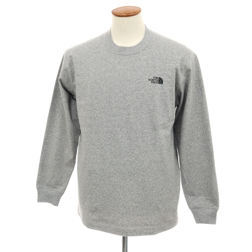 【中古】ザノースフェイス THE NORTH FACE コットンポリエステル クルーネック 長袖Tシャツ グレー【サイズM】【メンズ】
