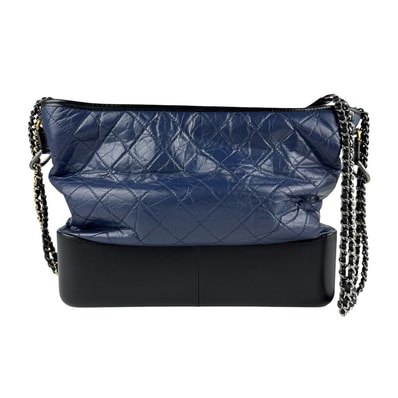 シャネル CHANEL ショルダーバッグ ガブリエル ドゥ シャネル レザー ネイビー レディース【中古】 z6461