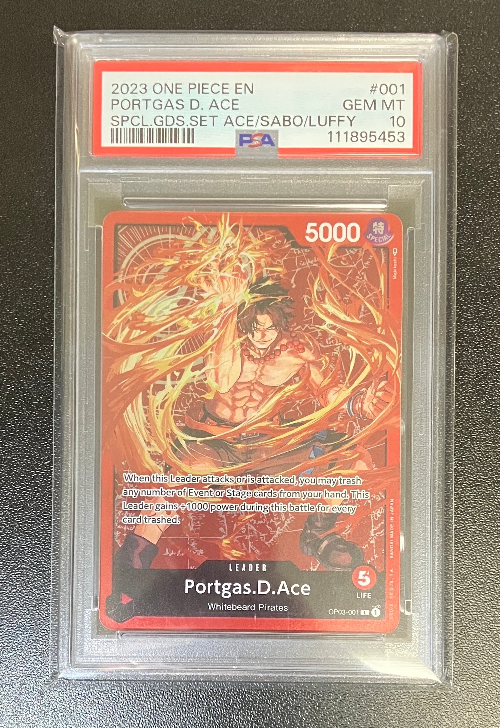 PSA10】ポートガス・D・エース L [OP03-001] (チャンピオンシップ