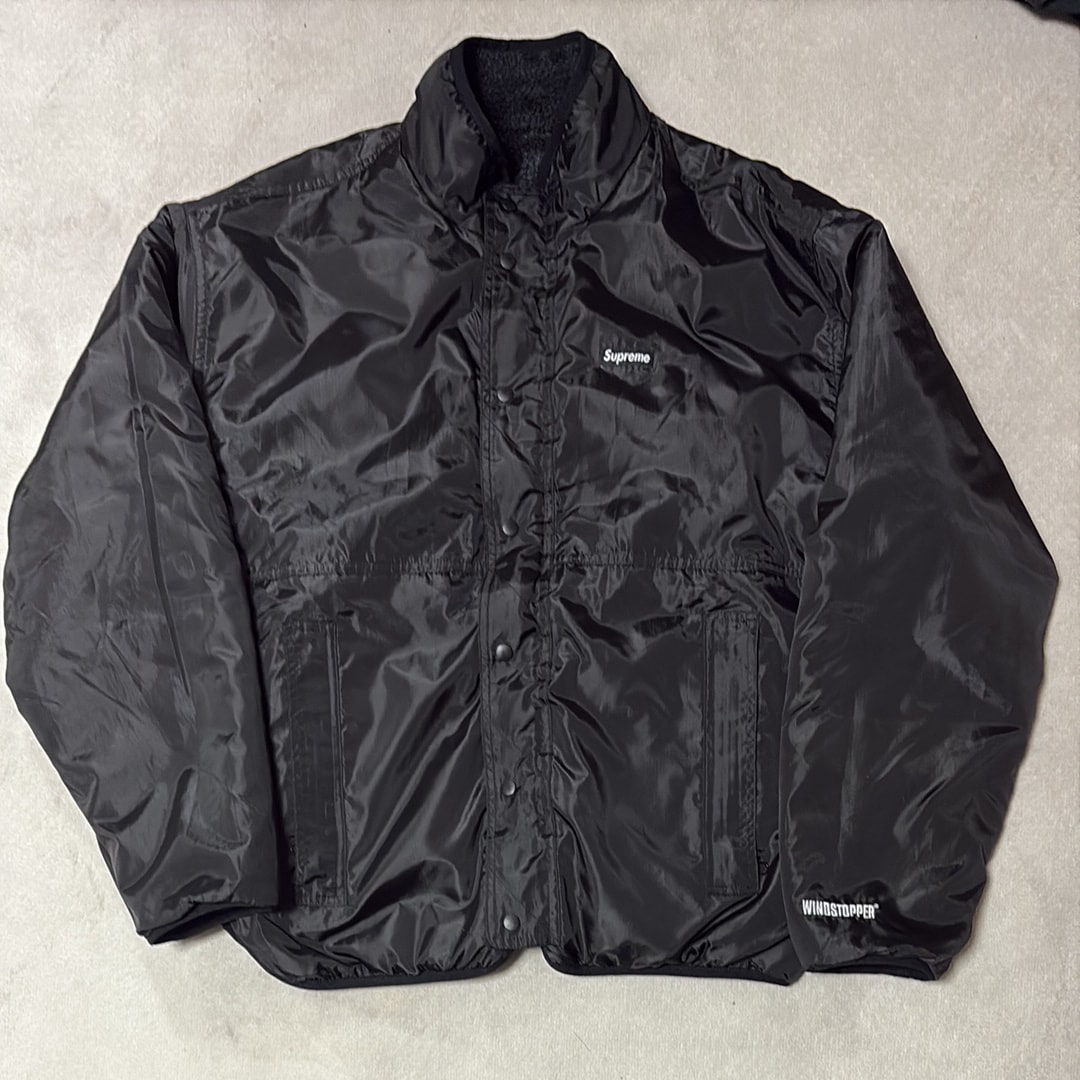 シュプリーム ゲオ リバーシブル ウインドストッパー フリース ジャケット "ブラック"