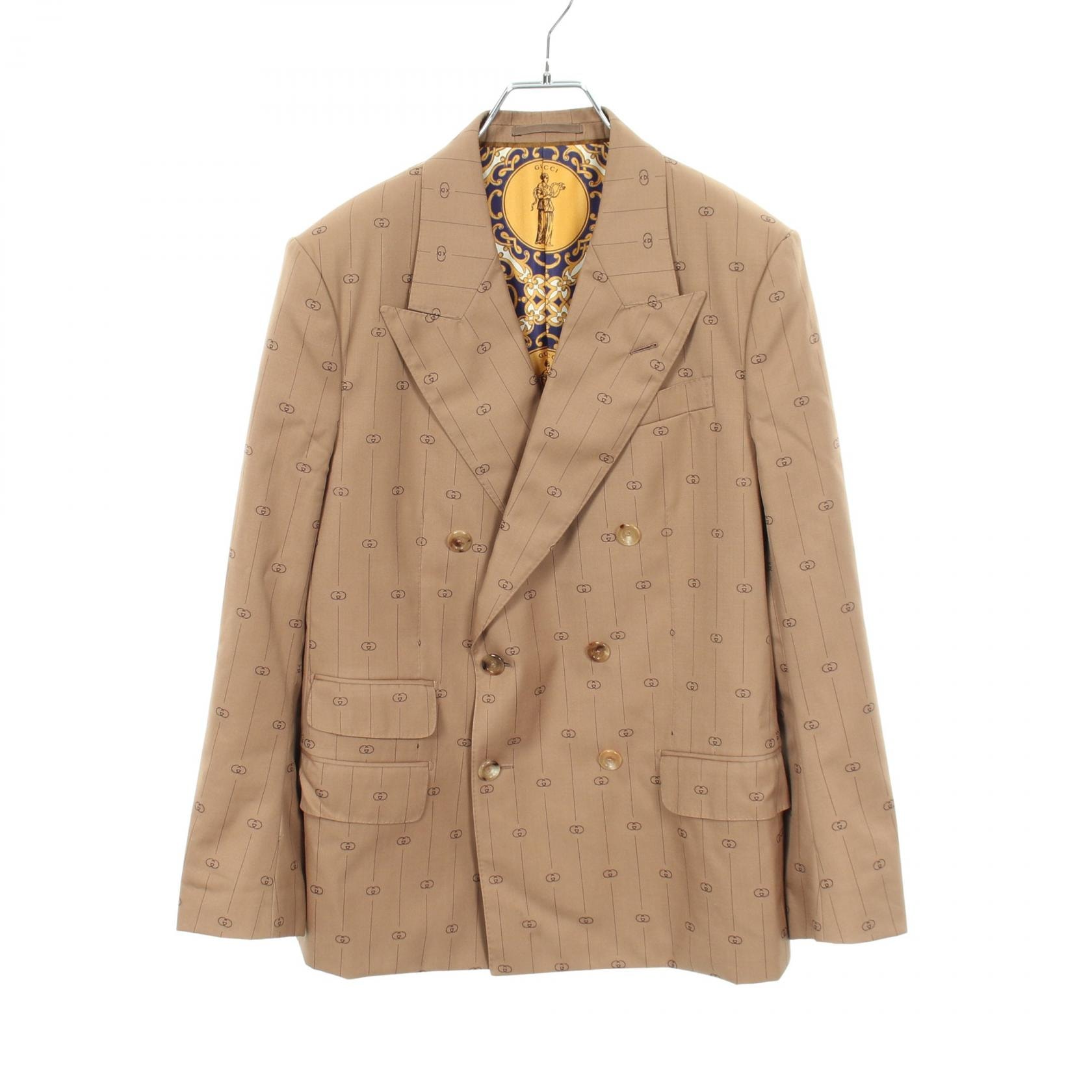 グッチ GUCCI テーラードジャケット 衣料品 アウター ウール メンズ ブラウン系 595425 【中古】