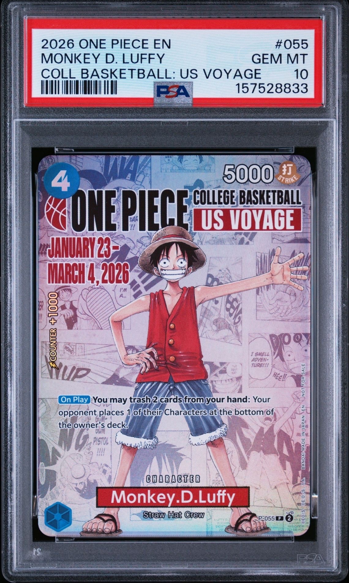 PSA10】モンキー・D・ルフィ：P (開封済) [P-055]【英語版
