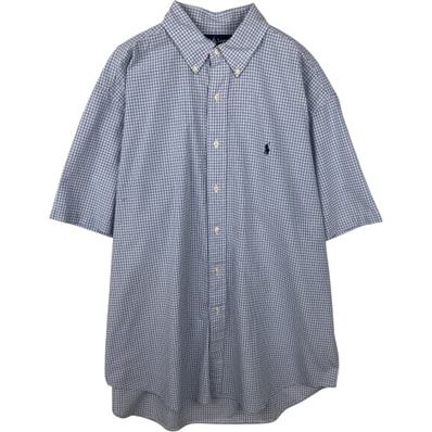 古着 ラルフローレン Ralph Lauren BLAKE 半袖 ボタンダウン チェックシャツ メンズL相当/eaa644818