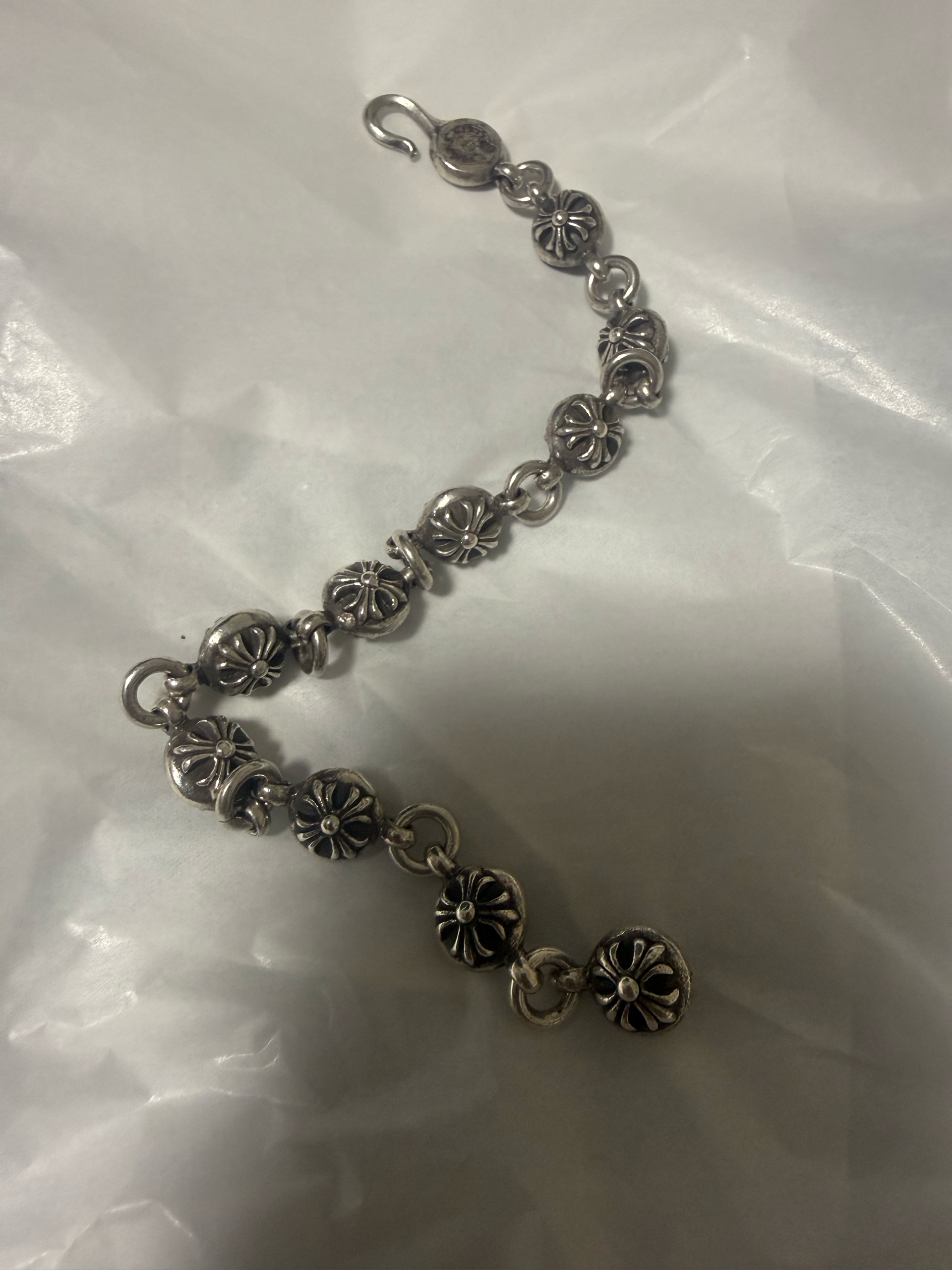 Chrome Hearts #1 Cross Ball Bracelet "Silver"