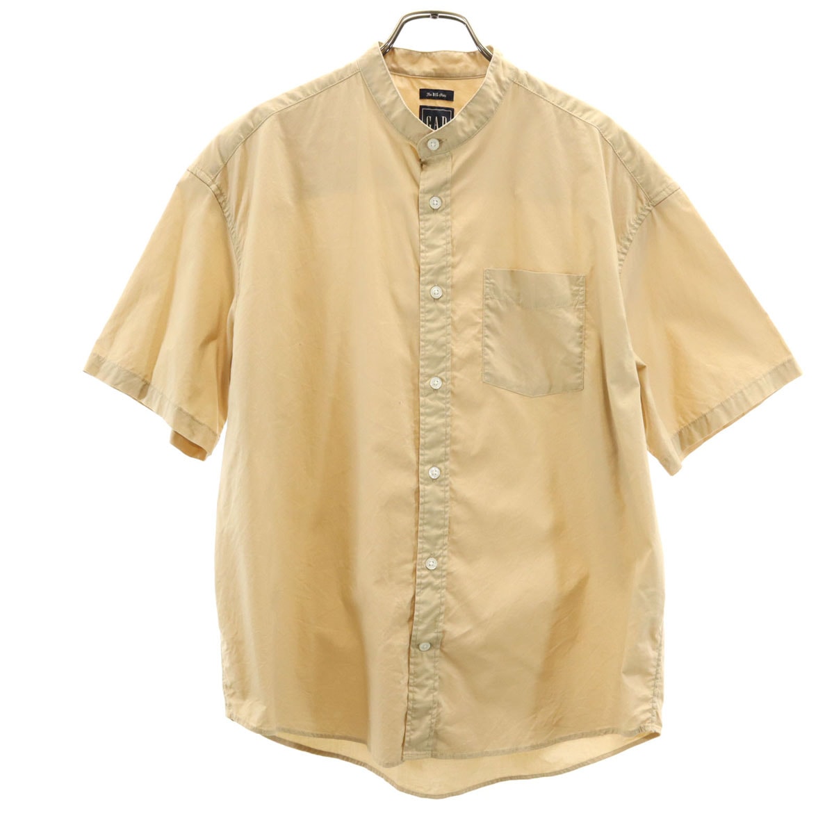 GAP ギャップ 半袖 バンドカラーシャツ XS ベージュ