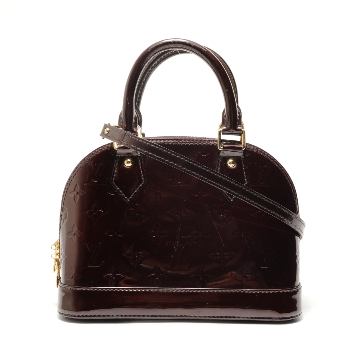 ヴィトン LV アルマBB モノグラム ヴェルニ ボルドー 2014年製 ハンドバッグ【中古】