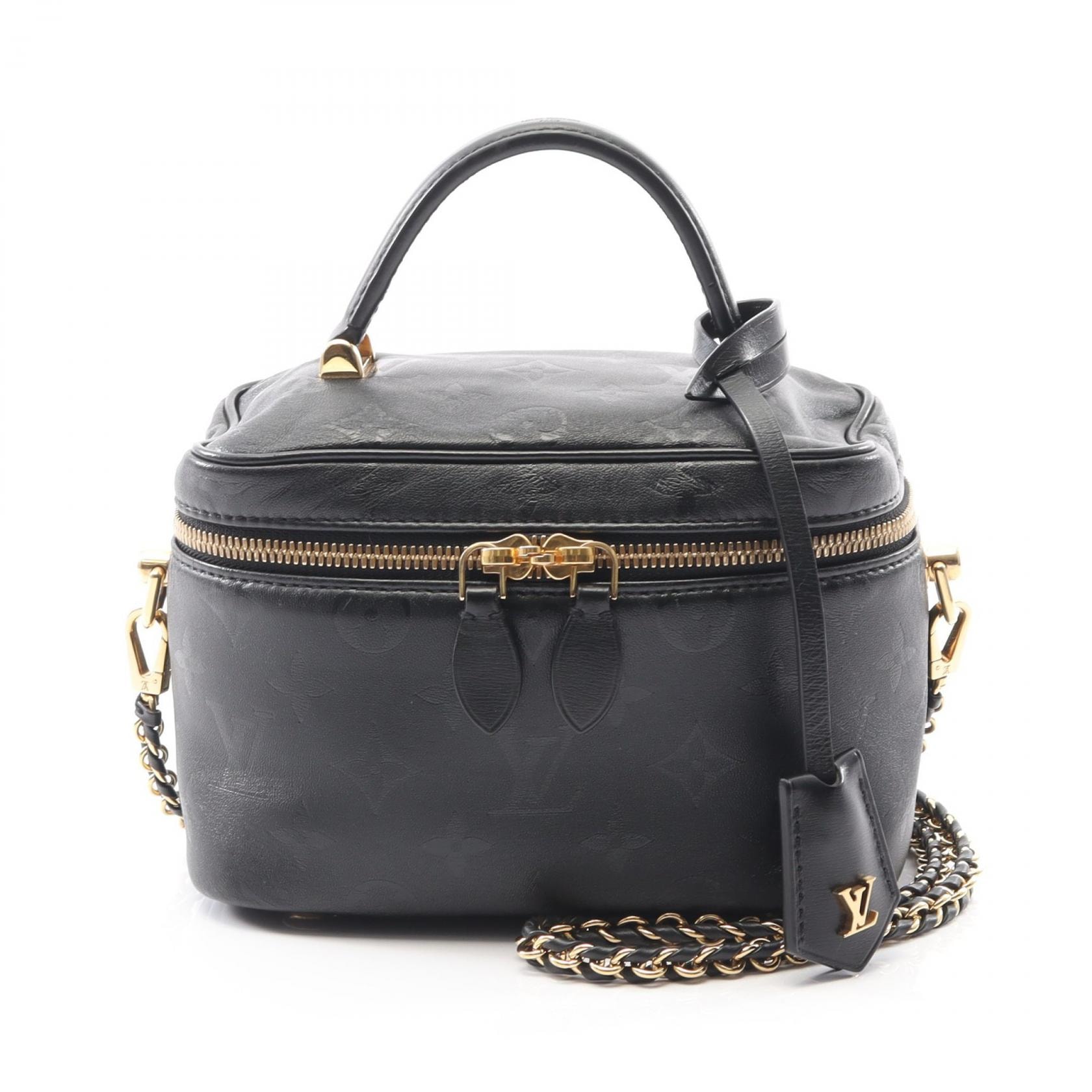 ルイ・ヴィトン LOUIS VUITTON ヴァニティPM ハンドバッグ バッグ レザー モノグラム・インク ノワール レディース ブラック系 M57118 【中古】