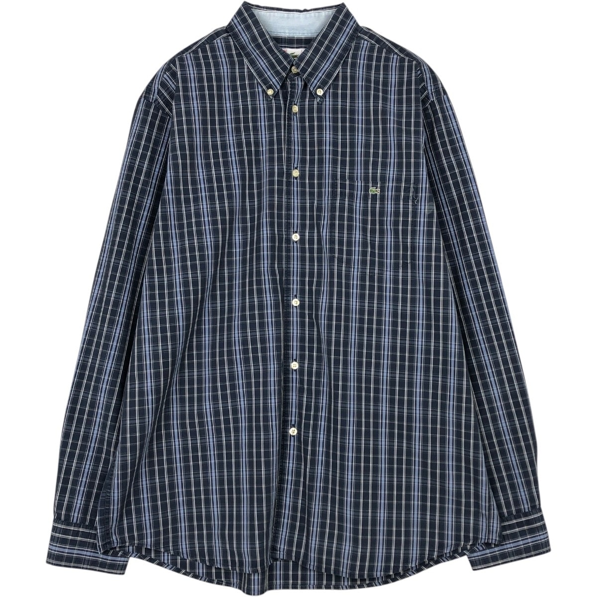 古着 ラコステ LACOSTE 長袖 ボタンダウンチェックシャツ メンズM相当/eaa676482