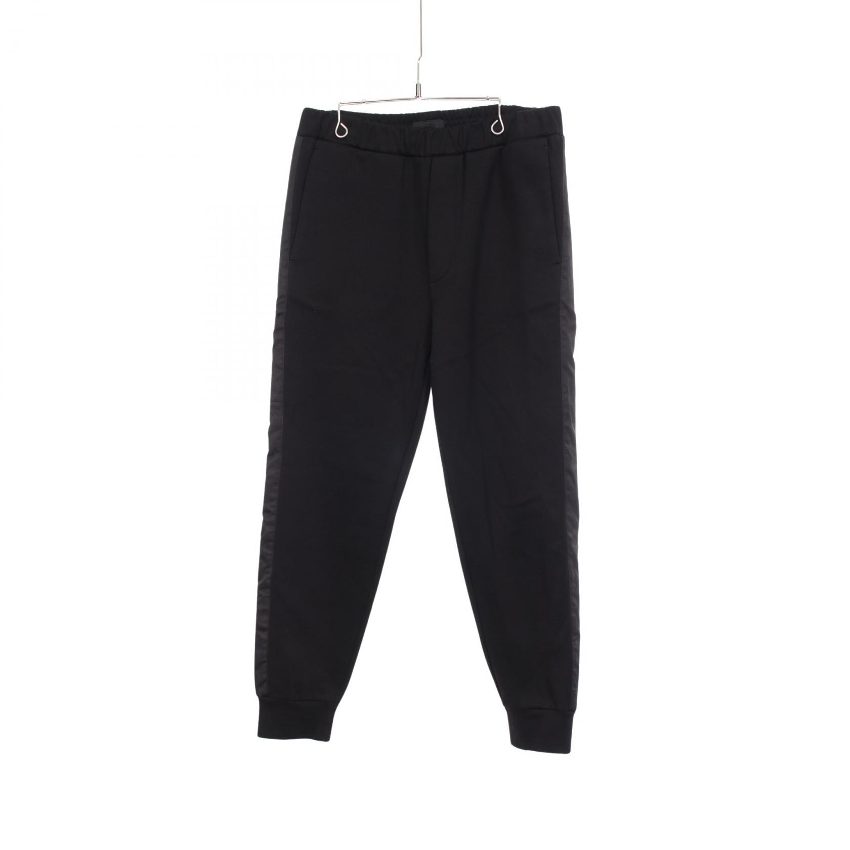 プラダ PRADA サイドライン パンツ 衣料品 ボトムス コットン ナイロン メンズ ブラック系 UJP180 S212 11JE 【中古】