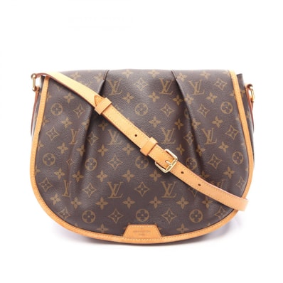 ルイ・ヴィトン LOUIS VUITTON メニルモンタンMM ショルダーバッグ バッグ PVCコーティングキャンバス レザー モノグラム レディース ブラウン系 M40473 【中古】
