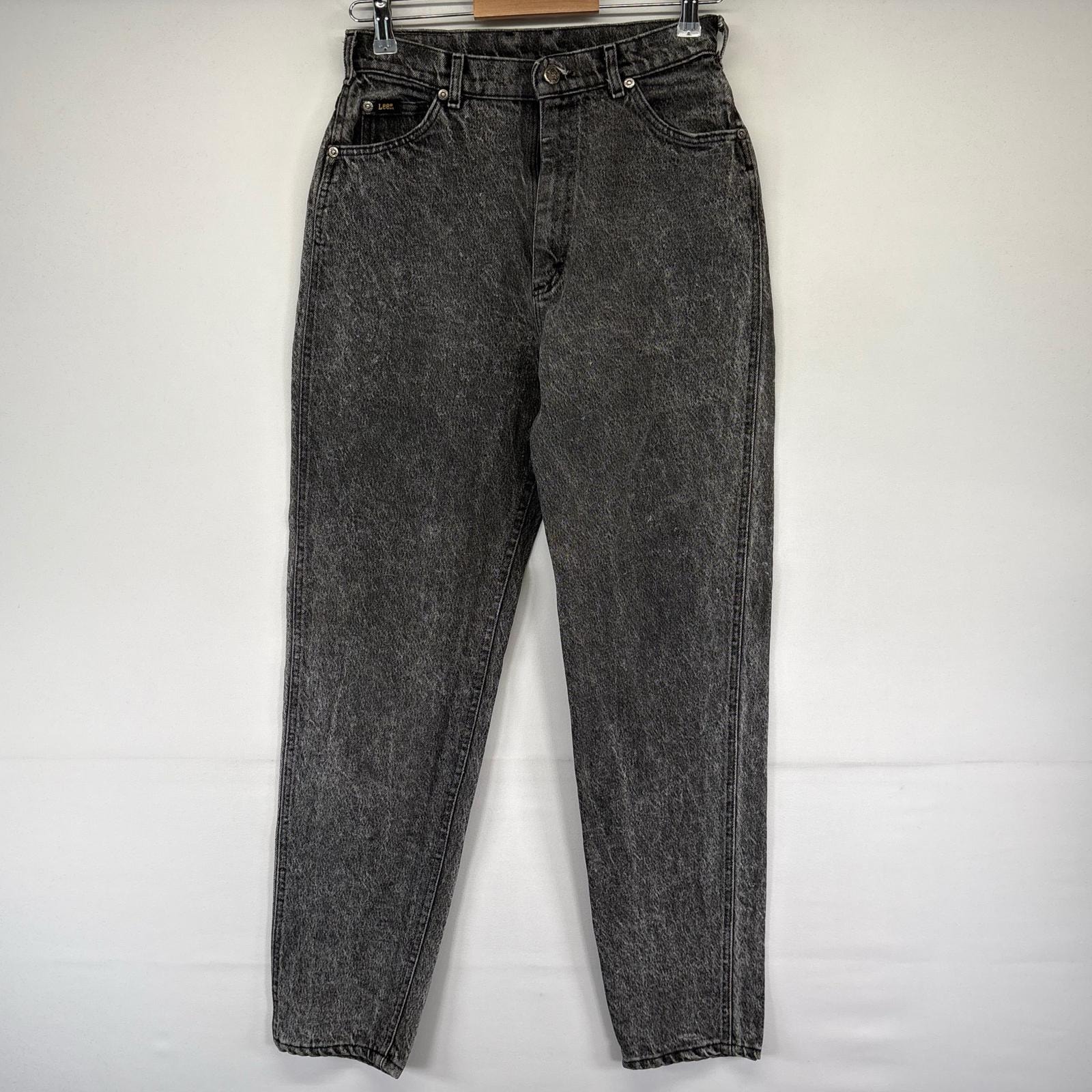 古着 リー Lee USA製 デニム パンツ ケミカルウォッシュ ジッパーフライ ジーパン 5ポケット 10MED  ブラック系 メンズ